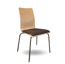 #14 DININGCH W 01 - Jedálenská stolička drevená, s čalúneným sedadlom