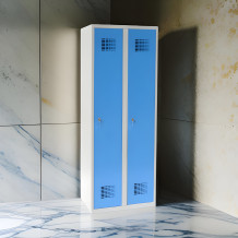 2-dverová kovová šatníková skriňa modrá, 1800/600/500 mm