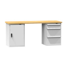 #29 HARDWORK CD3W – Pracovný stôl so skrinkou tromi zásuvkami, 2000 mm, nosnosť do 800 kg
